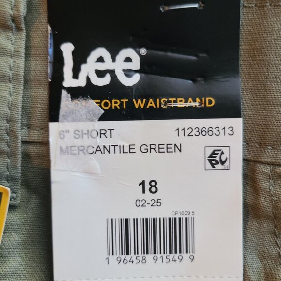 Lee Womens Utility Shorts Comfort Waistband 6" Inseam Mercantile Green Size 18 - Picture 5 of 12